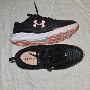 Under Armour Women's Charged Assert 9 Running Shoe, Black/Pink Sands, 9